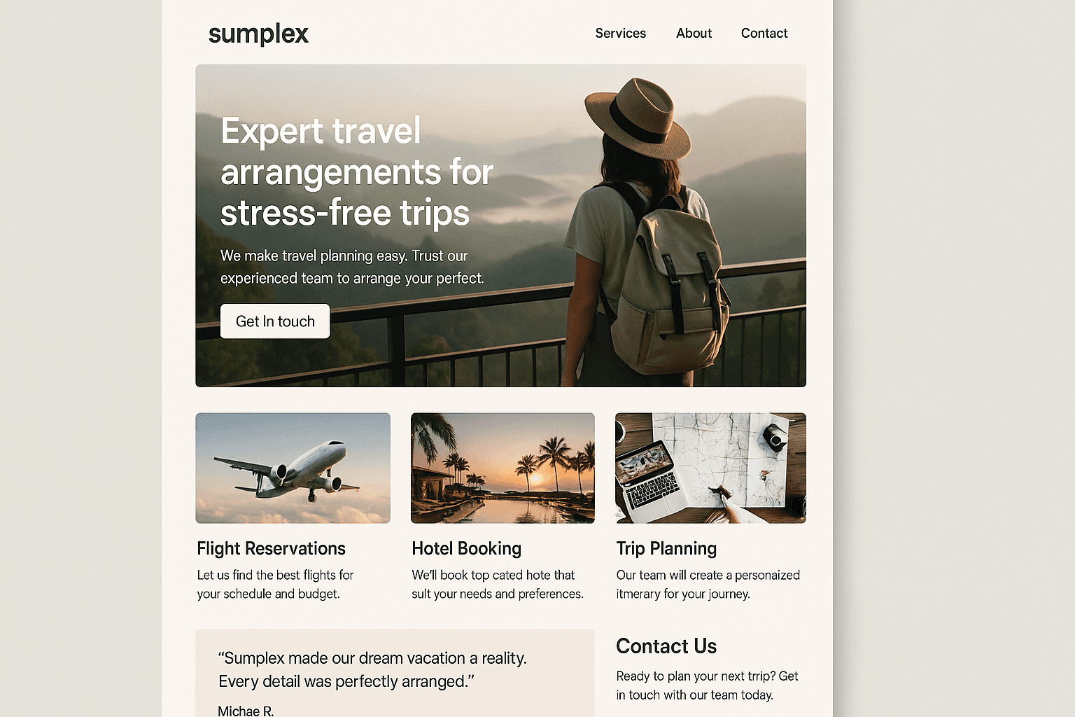 sumplex.com website mockup